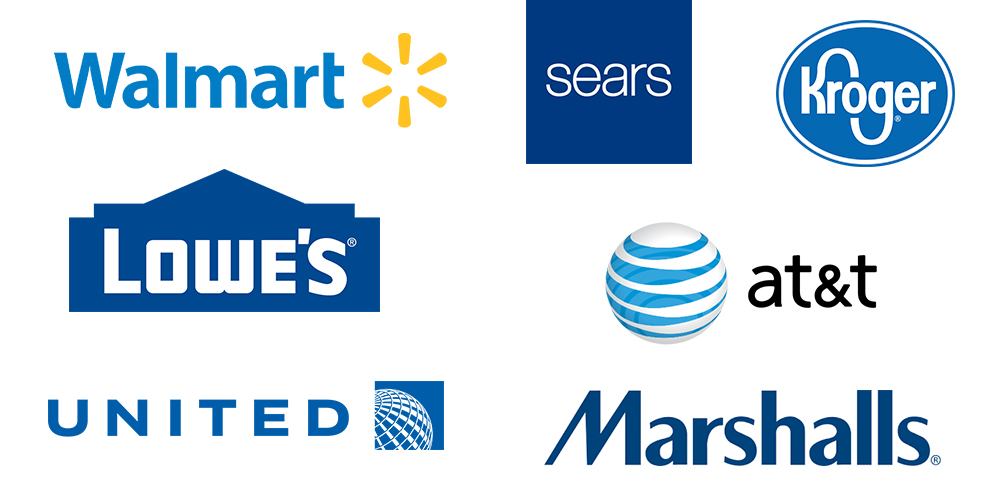 blue retail and consumer goods logos