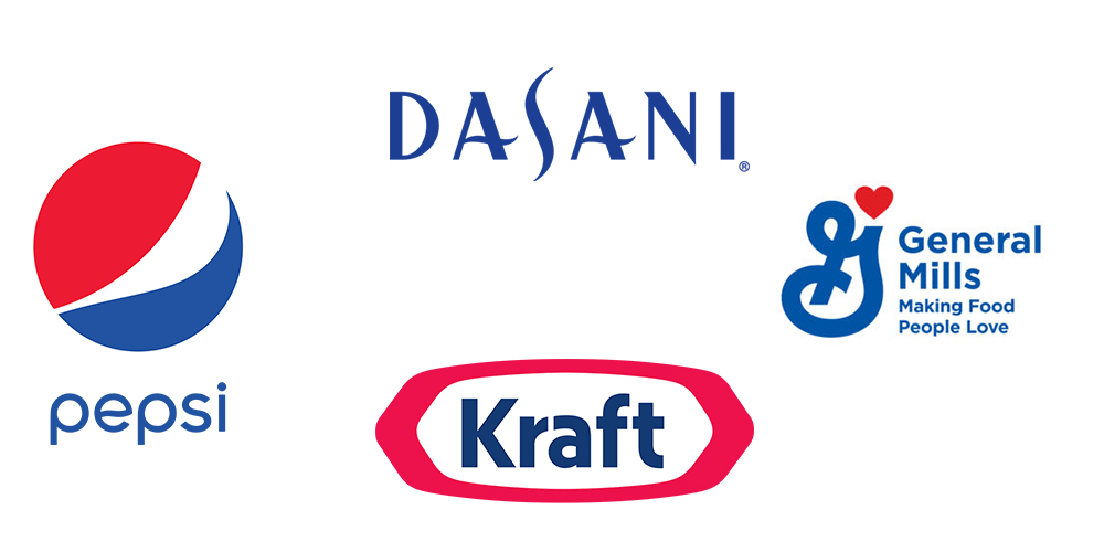 blue food and beverage logos