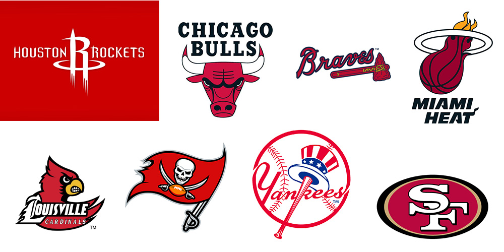 Red sports team logos
