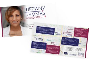 Political campaign direct mail postcard design