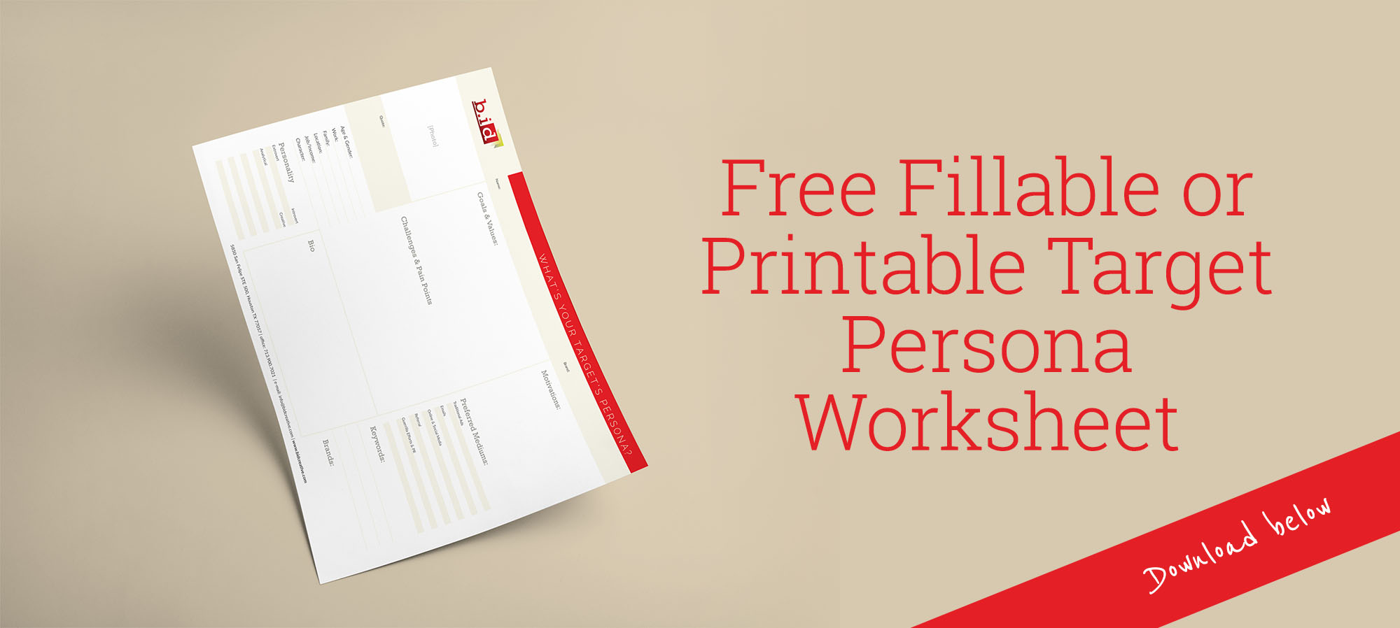 Free Download: Target Persona Worksheet