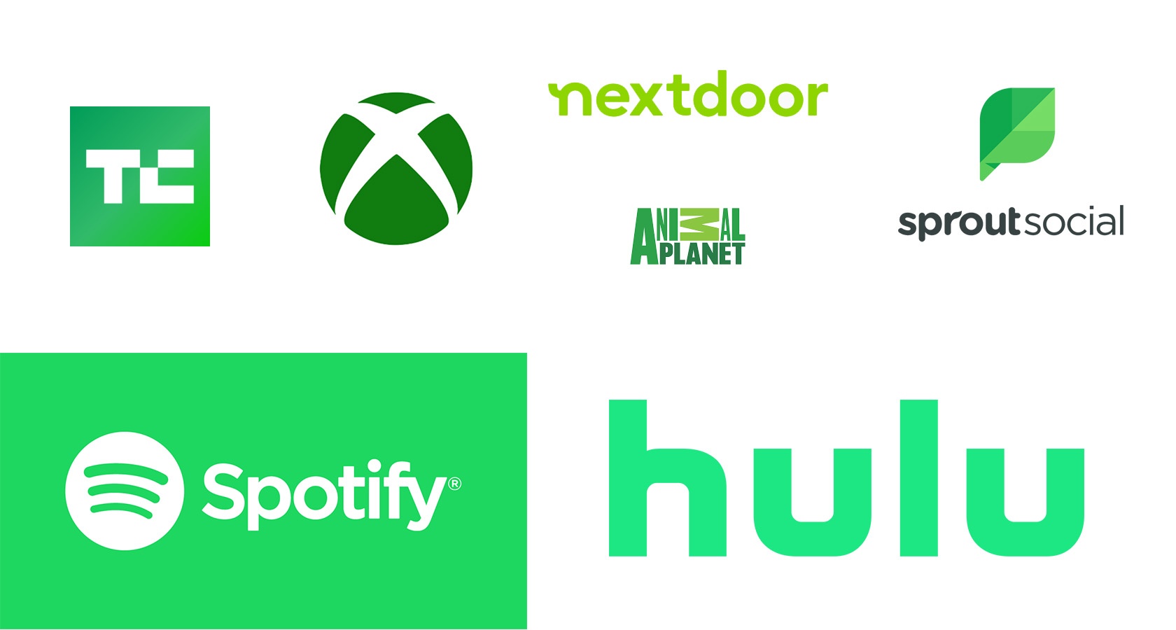 Media and entertainment brands that use green in their logos
